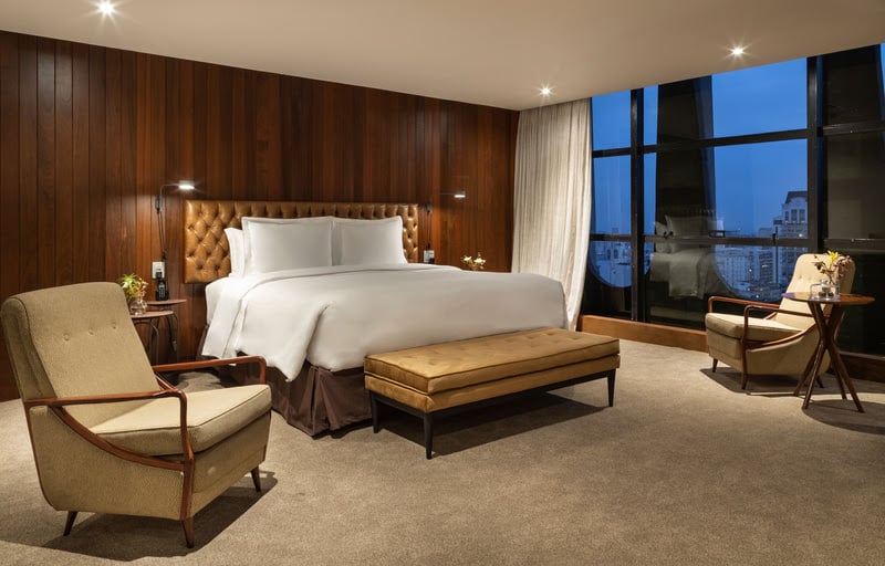 Um dos quartos da Suíte Presidencial do Tivoli Mofarrej São Paulo