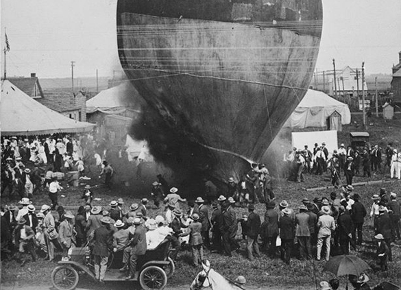 Corrida de balões a gás em 1906 – Foto: Universo Balonismo