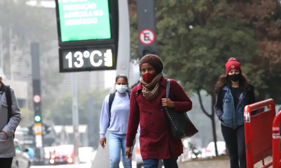 Nesta sexta-feira, mínima pode ser de 13 °C