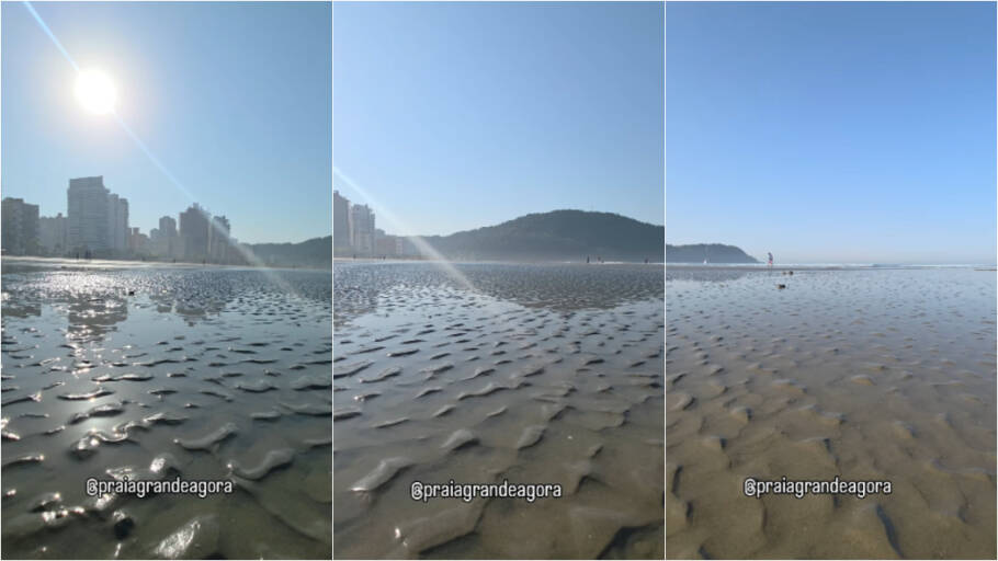 Mar seco foi registrado em Praia Grande