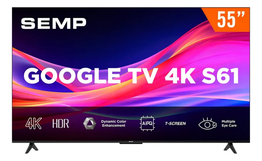 Smart Tv Google Tv Led 55 Ultra Hd 4k Semp 55s61 Bluetooth