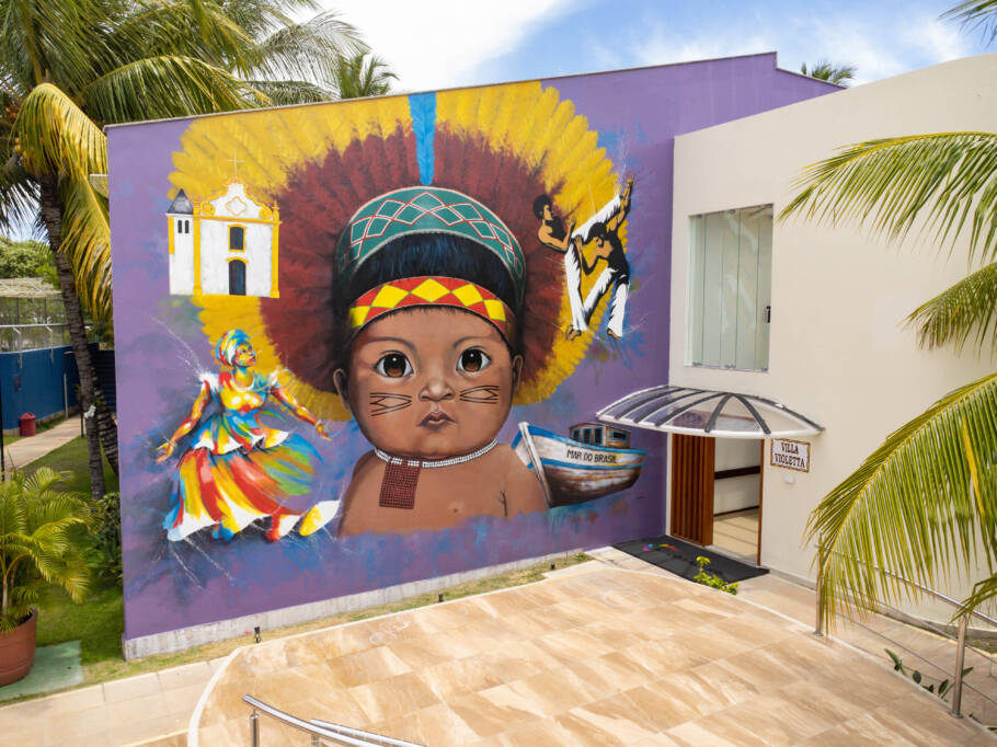 Mural das Maravilhas do Resort Arcobaleno, em Porto Seguro