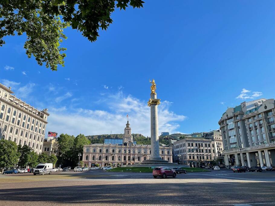 Praça da Liberdade, no centro de Tblisi