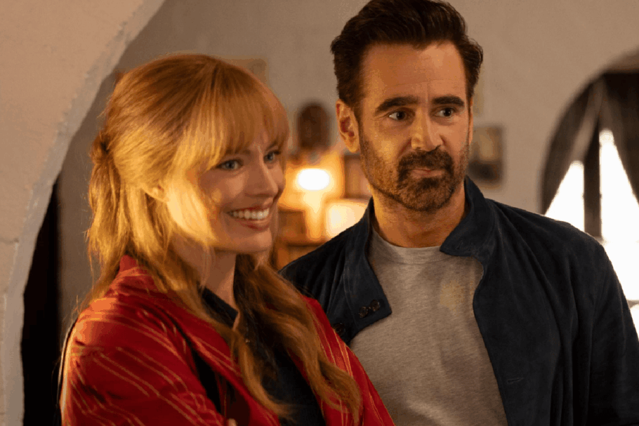 Margot Robbie e Colin Farrell em cena do filme "A Grande Viagem da Sua Vida"
