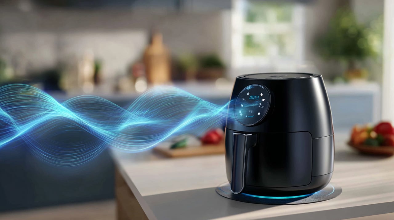O funcionamento interno da airfryer demanda a circulação de ar aquecido