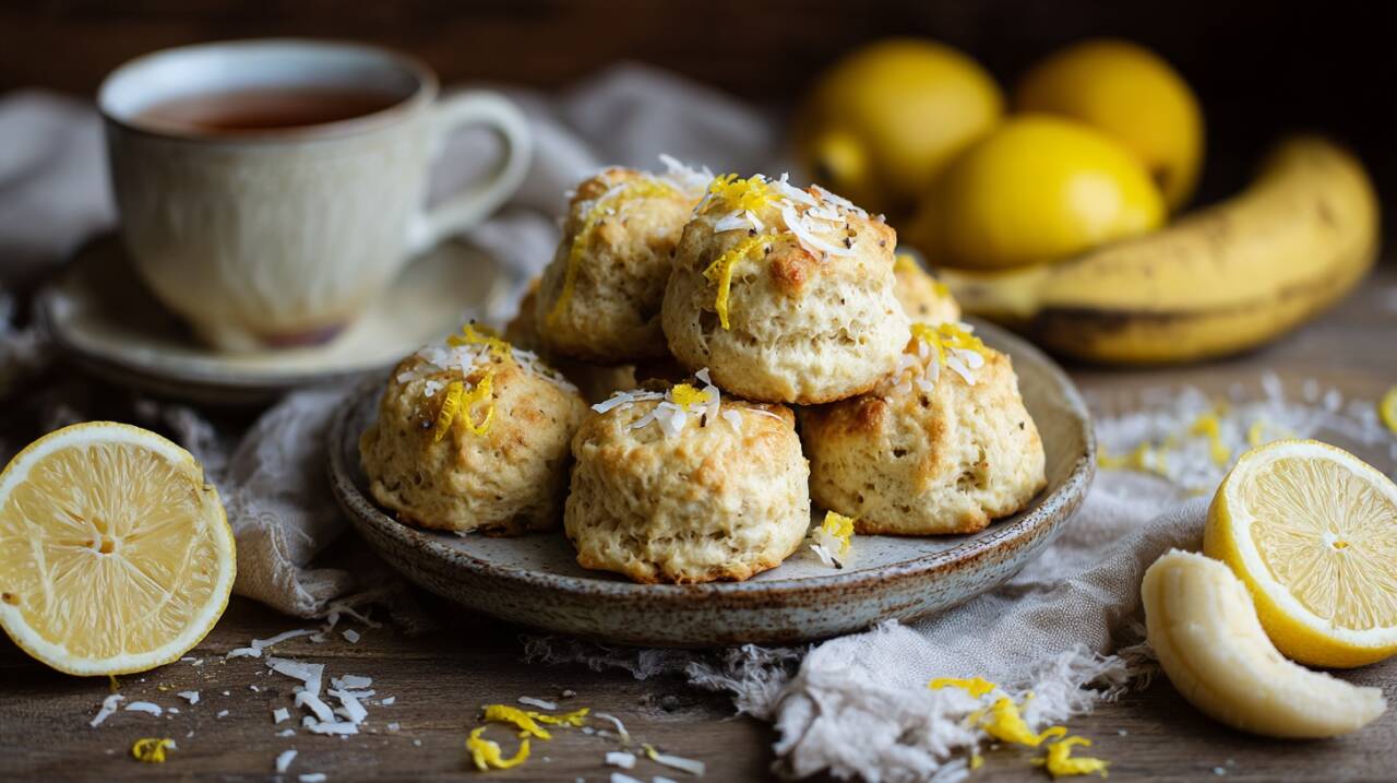 Os scones de limão sem farinha e sem manteiga são uma alternativa saudável e saborosa