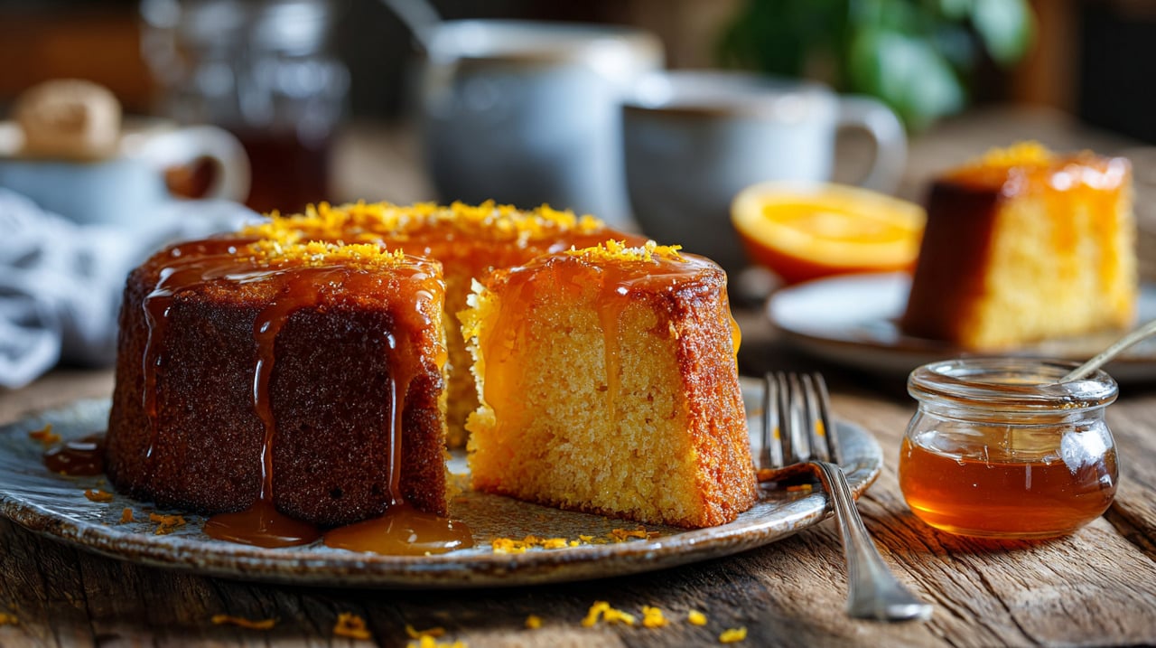 No liquidificador, bata os ovos, o óleo, o açúcar e o suco de laranja até obter uma mistura homogênea