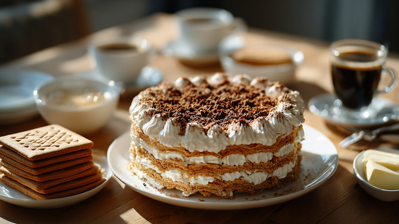 o bolo de bolacha, é famoso por ser simples de preparar e irresistível