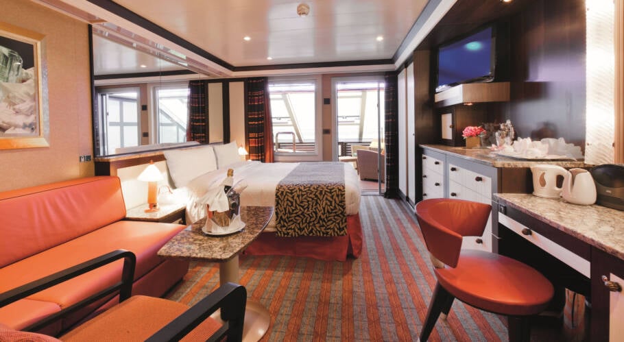 Interior de uma das cabines do navio Costa Favolosa