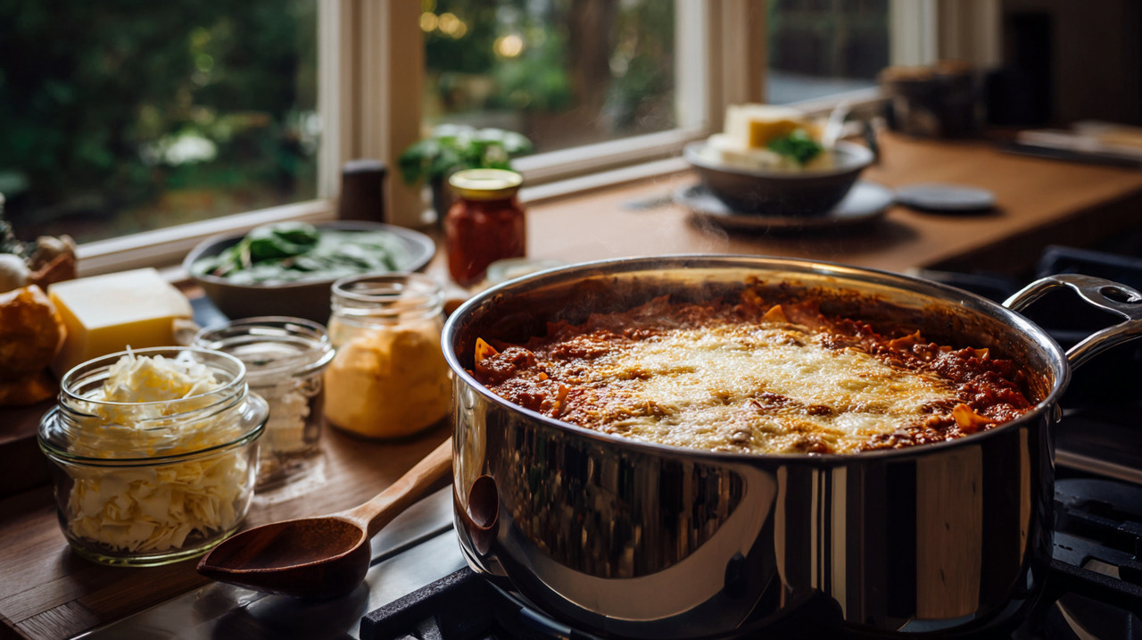 Comece refogando cebola, cenoura, aipo e alho em azeite