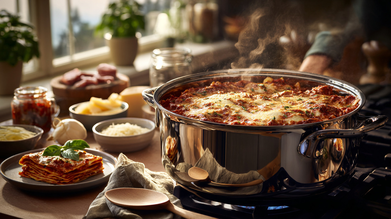 Comece refogando cebola, cenoura, aipo e alho em azeite