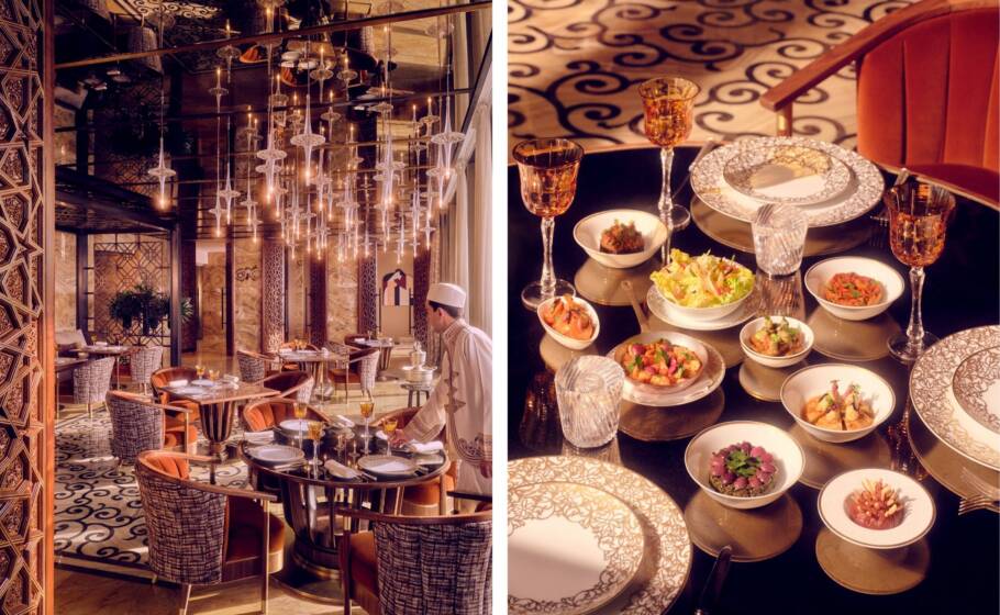 O restaurante La Grande Table Marocaine, instalado no 23º andar do Royal Mansour Casablanca