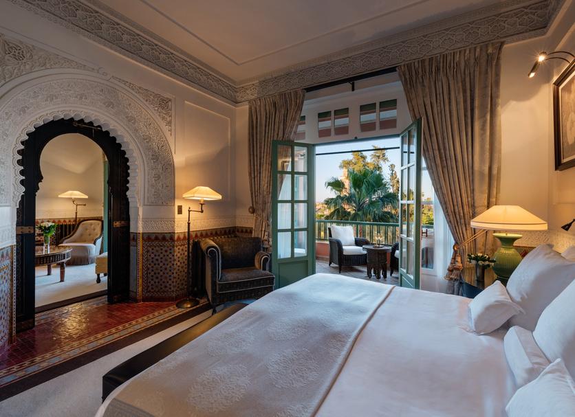 Interior de uma das suítes do hotel La Mamounia