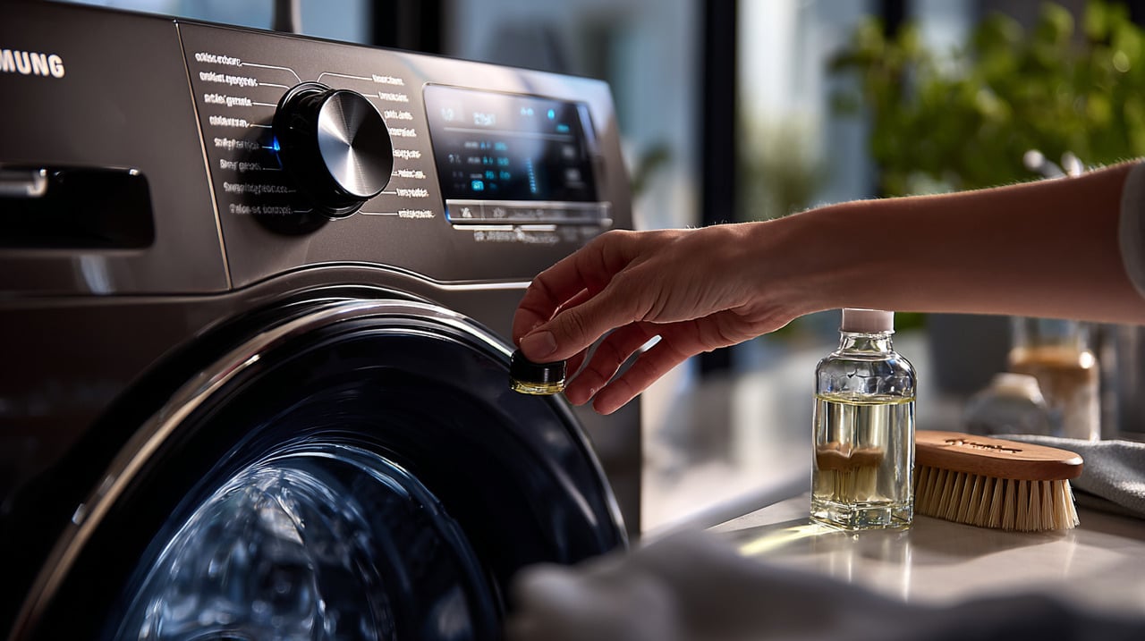 O botão secreto, normalmente, encontra-se junto ao compartimento onde se depositam sabão ou amaciante