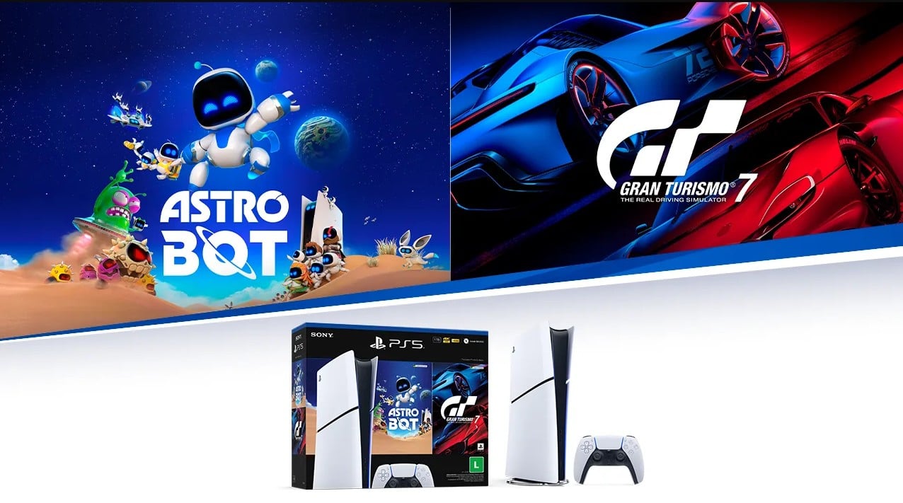 O bundle do PlayStation 5 com Astrobot e Gran Turismo 7 sai por R$ 3.888,96 (22% OFF) na promoção