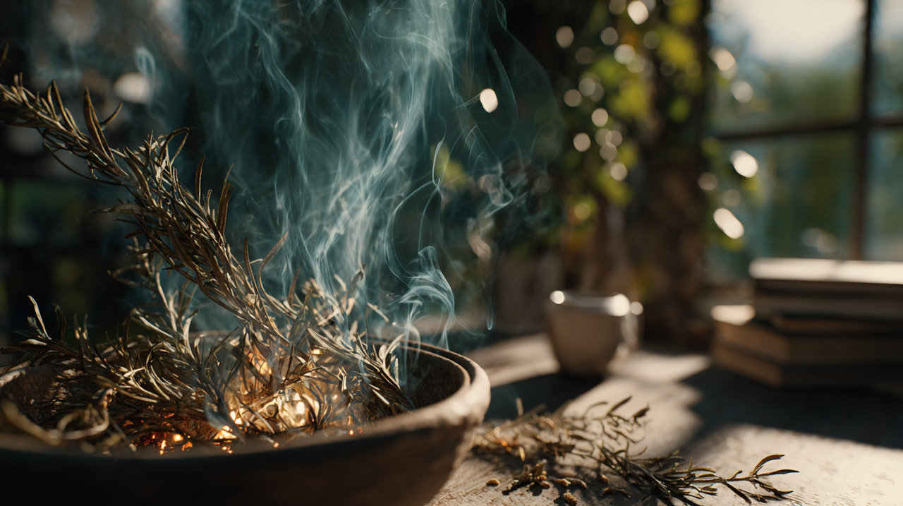 O cheiro intenso e levemente amargo da fumaça do alecrim atua como repelente natural