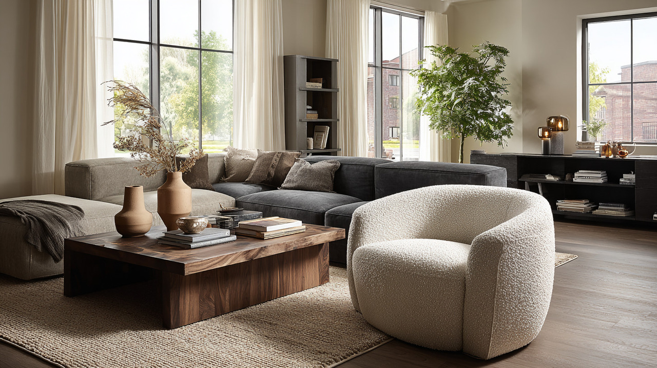 Embora seja confortável, o sofá em L exige salas grandes e muitas vezes se torna um móvel difícil de reposicionar.