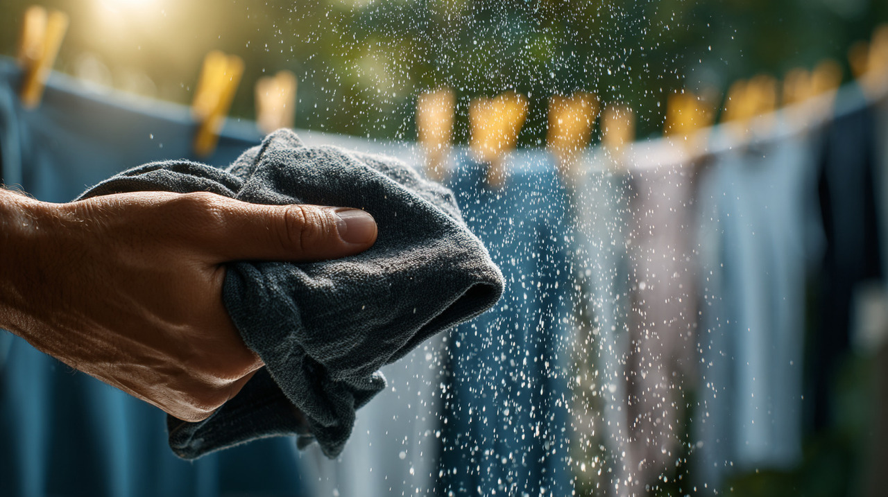 O plume método baseia-se em uma ação rápida realizada assim que as roupas saem da máquina de lavar