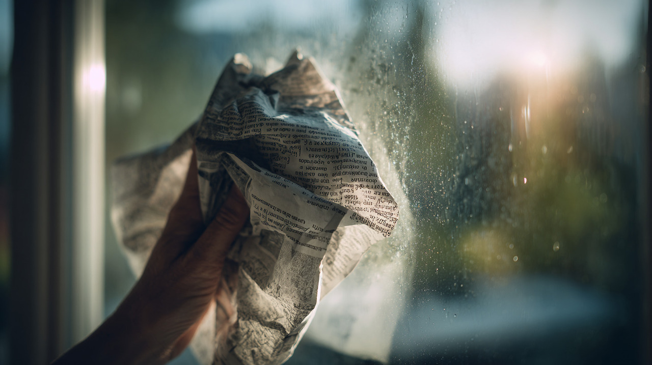 Recorrer ao jornal velho para higienizar superfícies de vidro apresenta resultados acima da média em comparação com panos convencionais