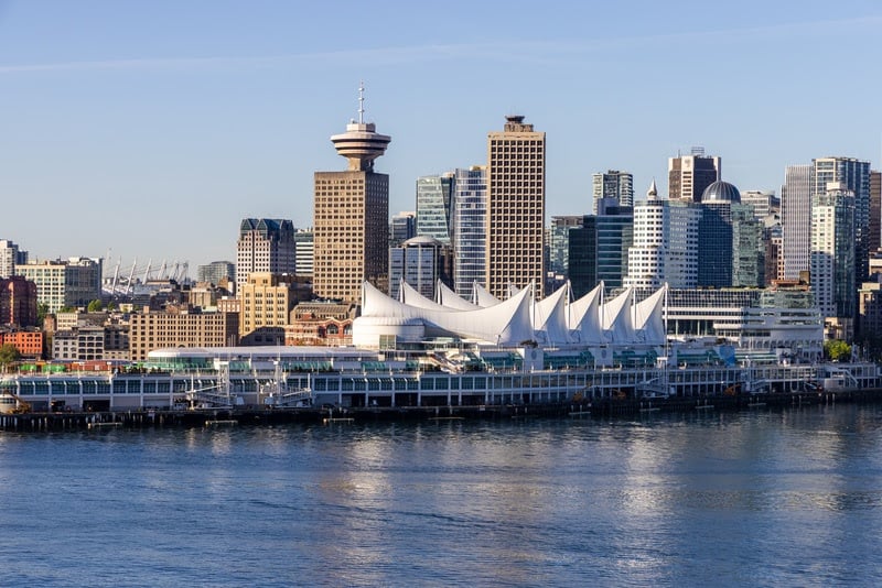 O skyline de Vancouver, no Canadá