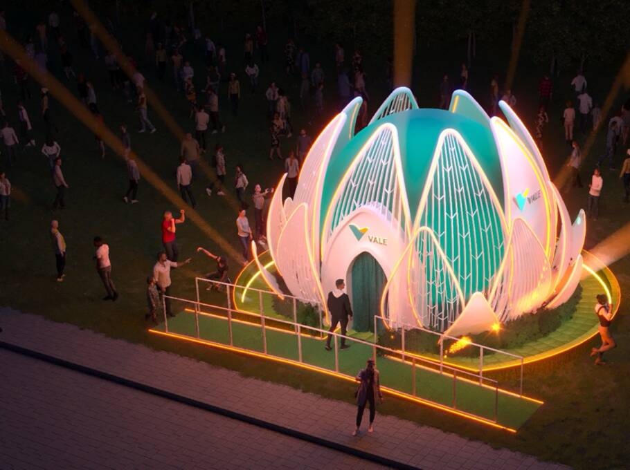 Ilustração mostra como será o estande da Vale no The Town
