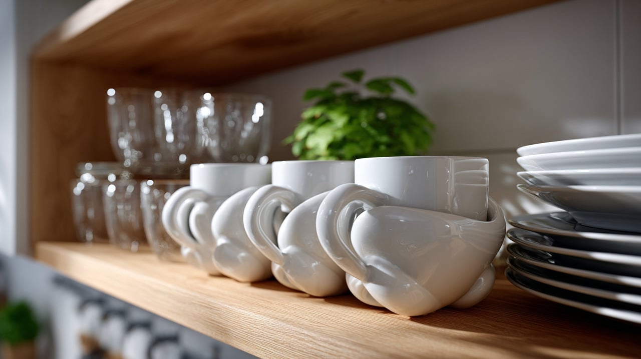 Embora empilhar pareça a solução mais óbvia, esse hábito pode causar pequenos trincos e até quebras