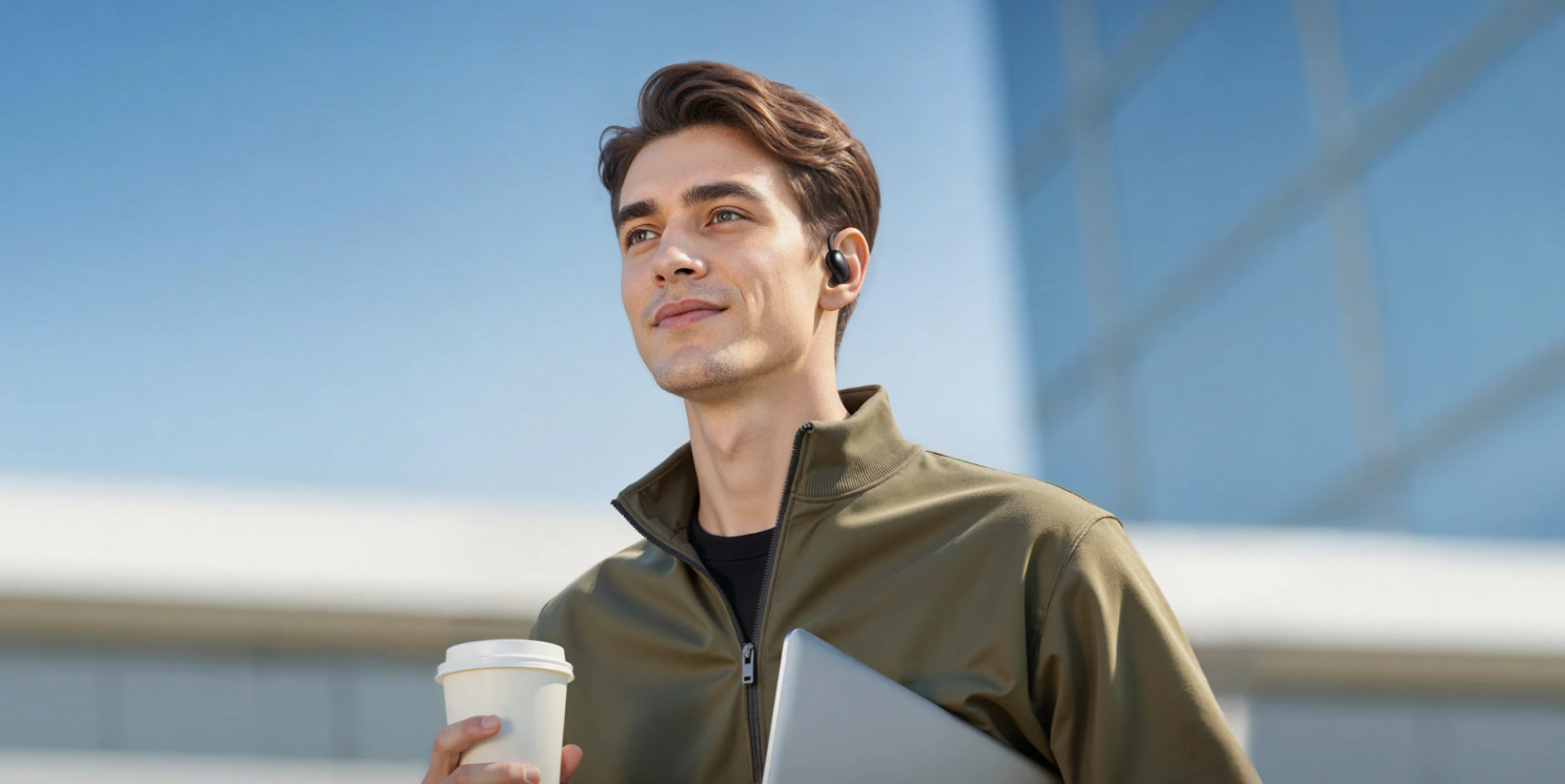 AeroFit 2 aposta em um design open-ear e conta com mais de 100 idiomas disponíveis, tudo integrado direto no dispositivo