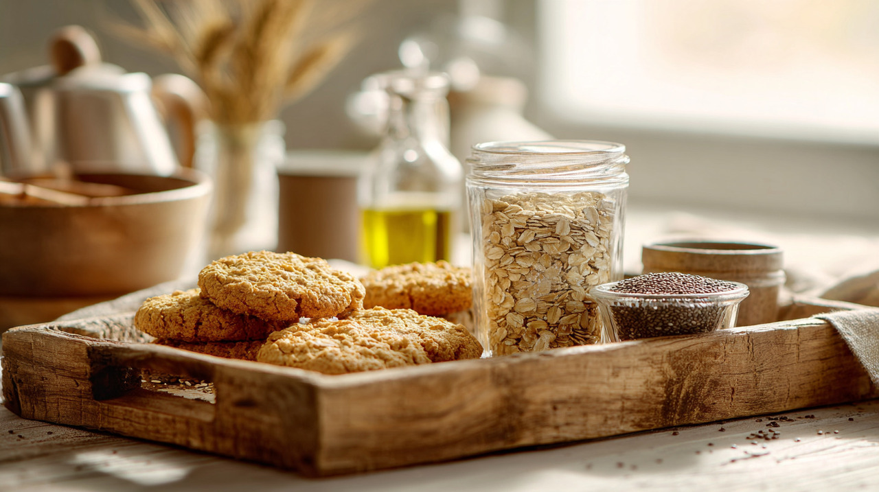 A base da receita é a aveia, que garante textura e fornece fibras importantes para a digestão