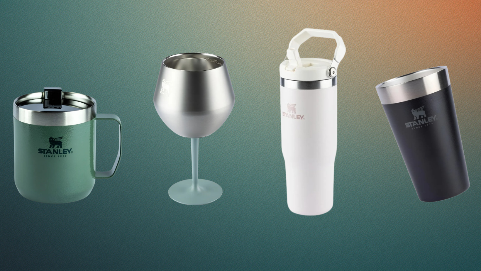 Tem vários copos térmicos da Stanley em promoção no Mercado Livre