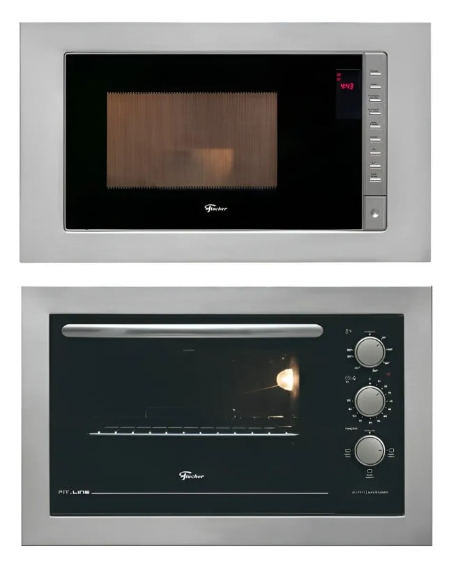 O kit com micro-ondas e forno elétrico de embutir custa R$2.828,31 no Mercado Livre