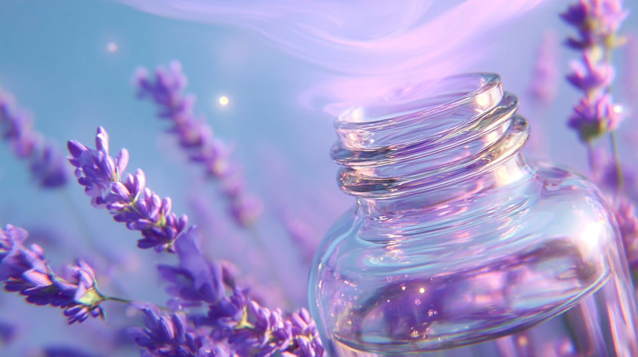 O óleo essencial de lavanda é extraído das flores da planta Lavandula angustifolia e possui aroma suave com efeitos terapêuticos