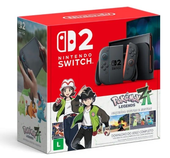 Compre esse bundle incrível do Nintendo Switch 2 com Pokémon Legends: Z-A por R$4.799,90 em até 21x sem juros