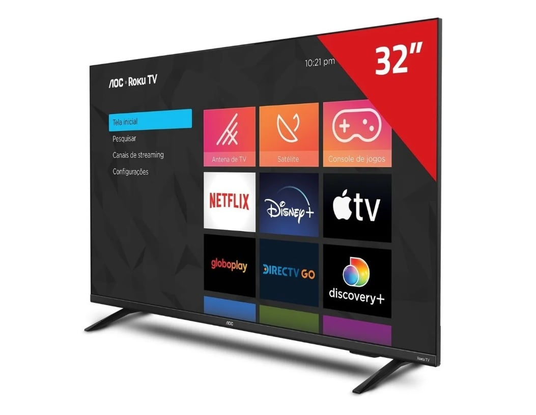 A AOC 32 polegadas sai por R$957,99 no Mercado Livre
