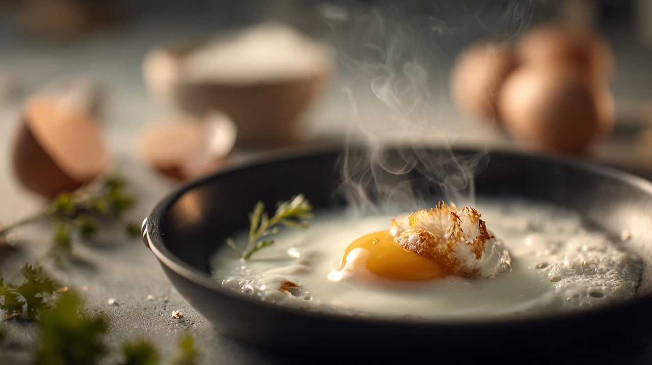 O creme de leite fresco surge como alternativa revolucionária às gorduras tradicionais usadas no preparo de ovos fritos