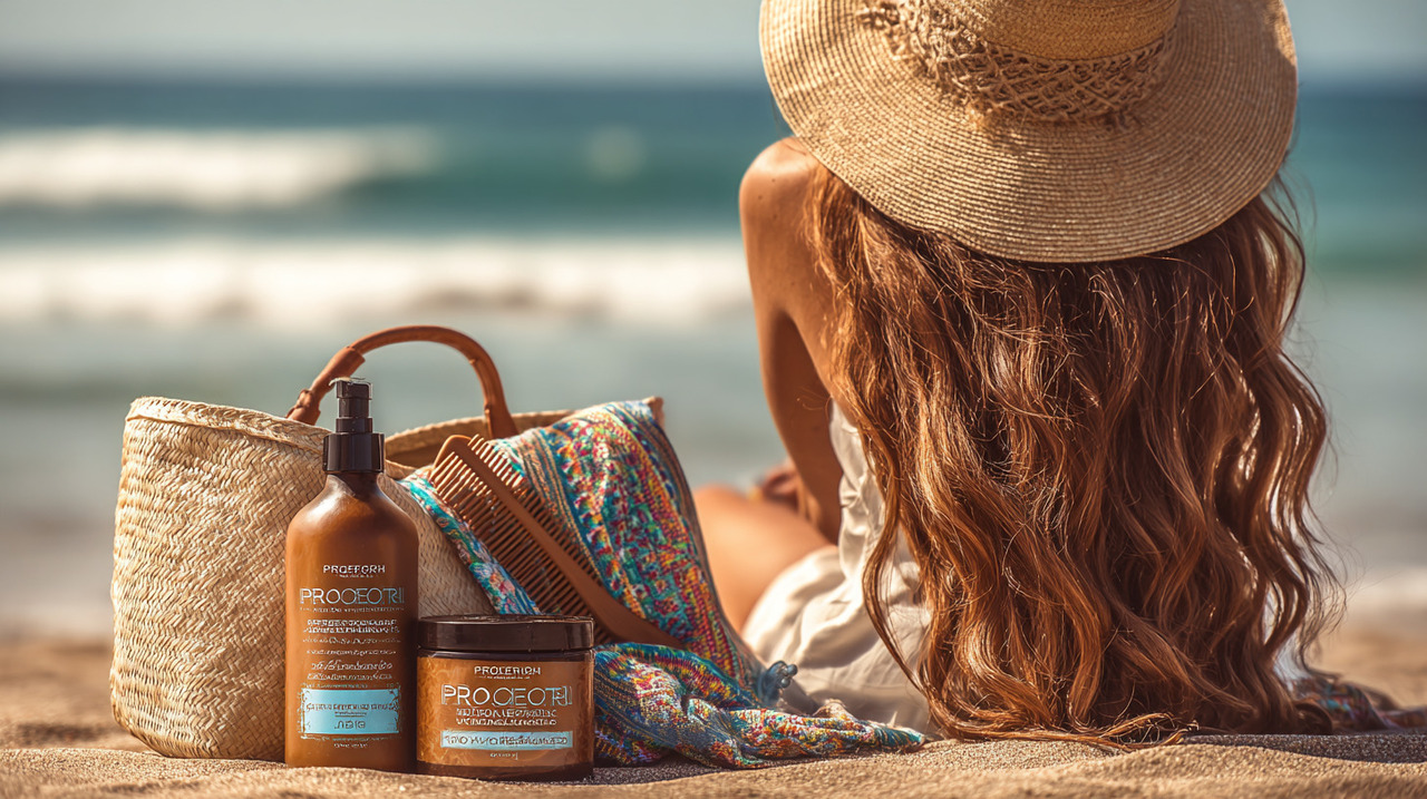 Os raios solares, combinados com o contato constante com o sal e o cloro, agem como agentes agressores sobre a estrutura do cabelo