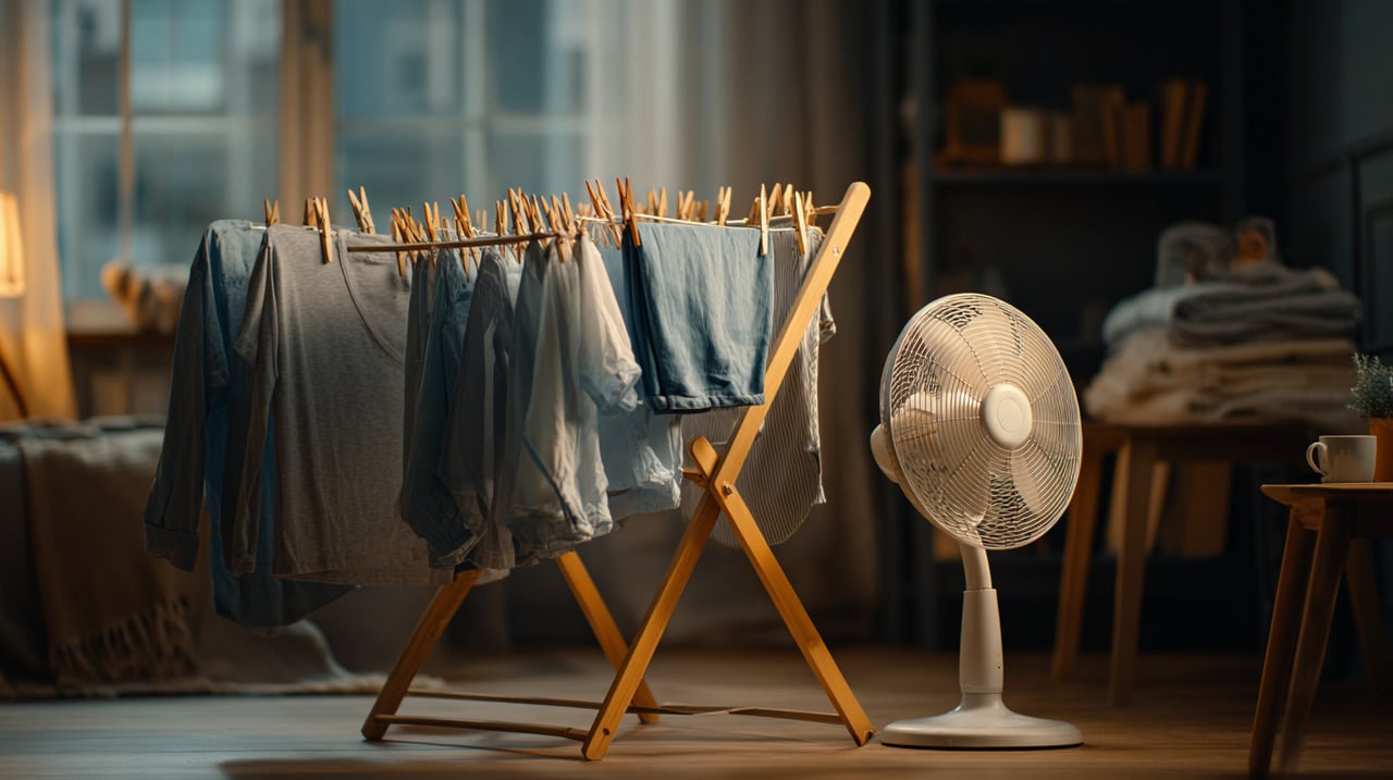 A circulação de ar representa o elemento fundamental para secar roupa em ambientes internos sem causar acúmulo de umidade nas paredes