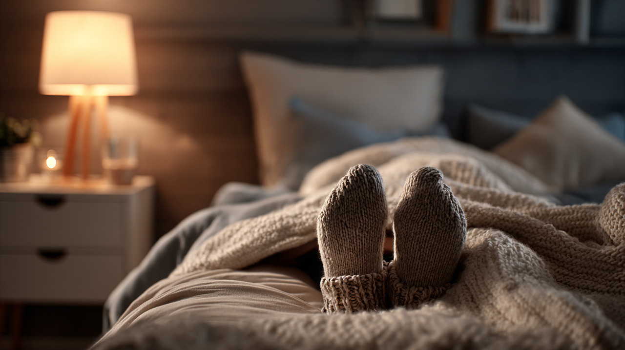 A escolha de usar meias na cama reflete mais do que preferências térmicas