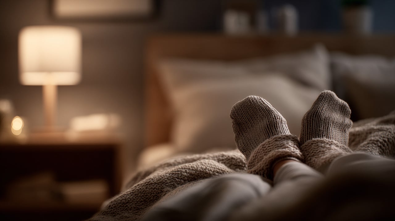 A escolha de usar meias na cama reflete mais do que preferências térmicas