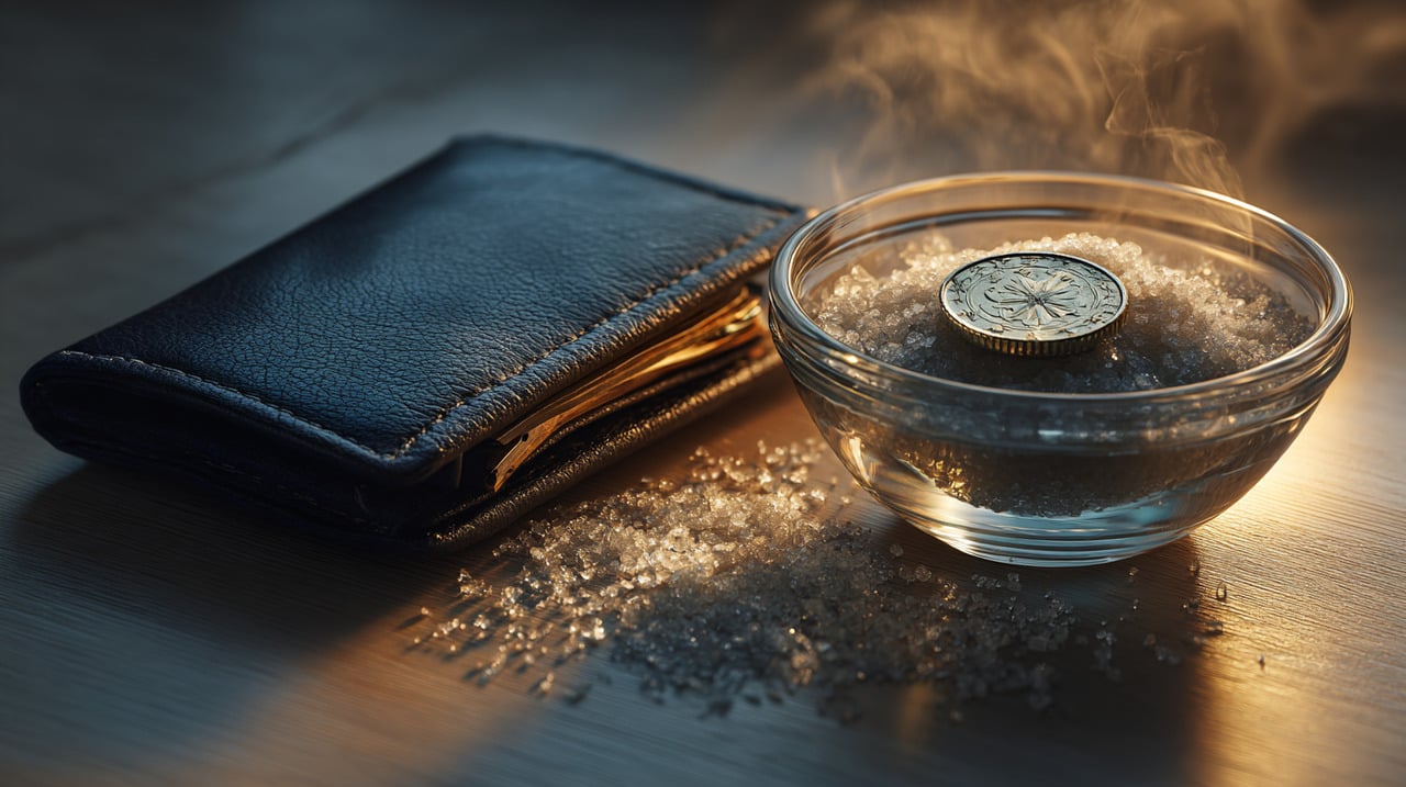 O banho da carteira consiste em um ritual realizado especialmente no início do mês ou em momentos de mudança financeira