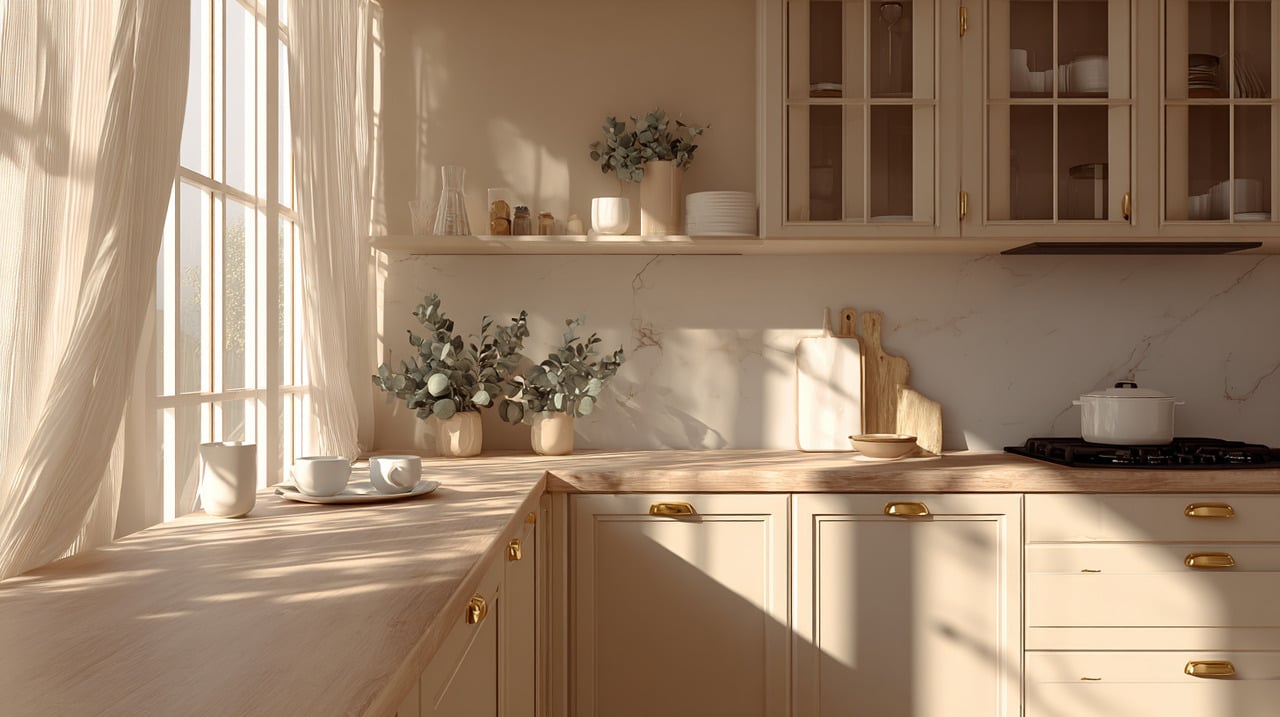 O caxemira reflete a luz de forma suave, aquece o ambiente e evita a frieza do branco ou a sobriedade do cinza