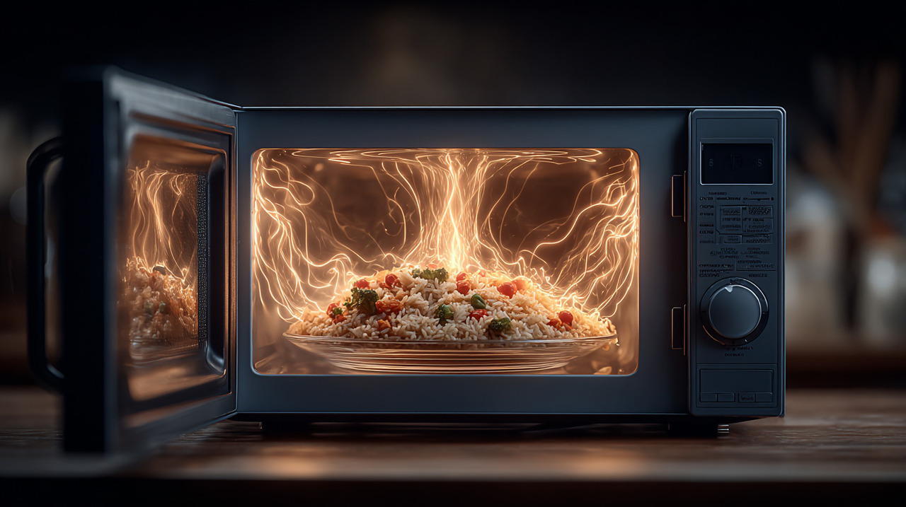 As micro-ondas são ondas eletromagnéticas que atuam diretamente nas moléculas de água dos alimentos