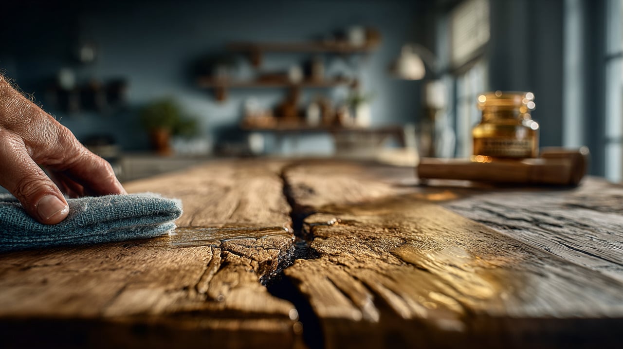 O tratamento de riscos em móveis de madeira envolve métodos variados, dependendo da extensão e profundidade do dano