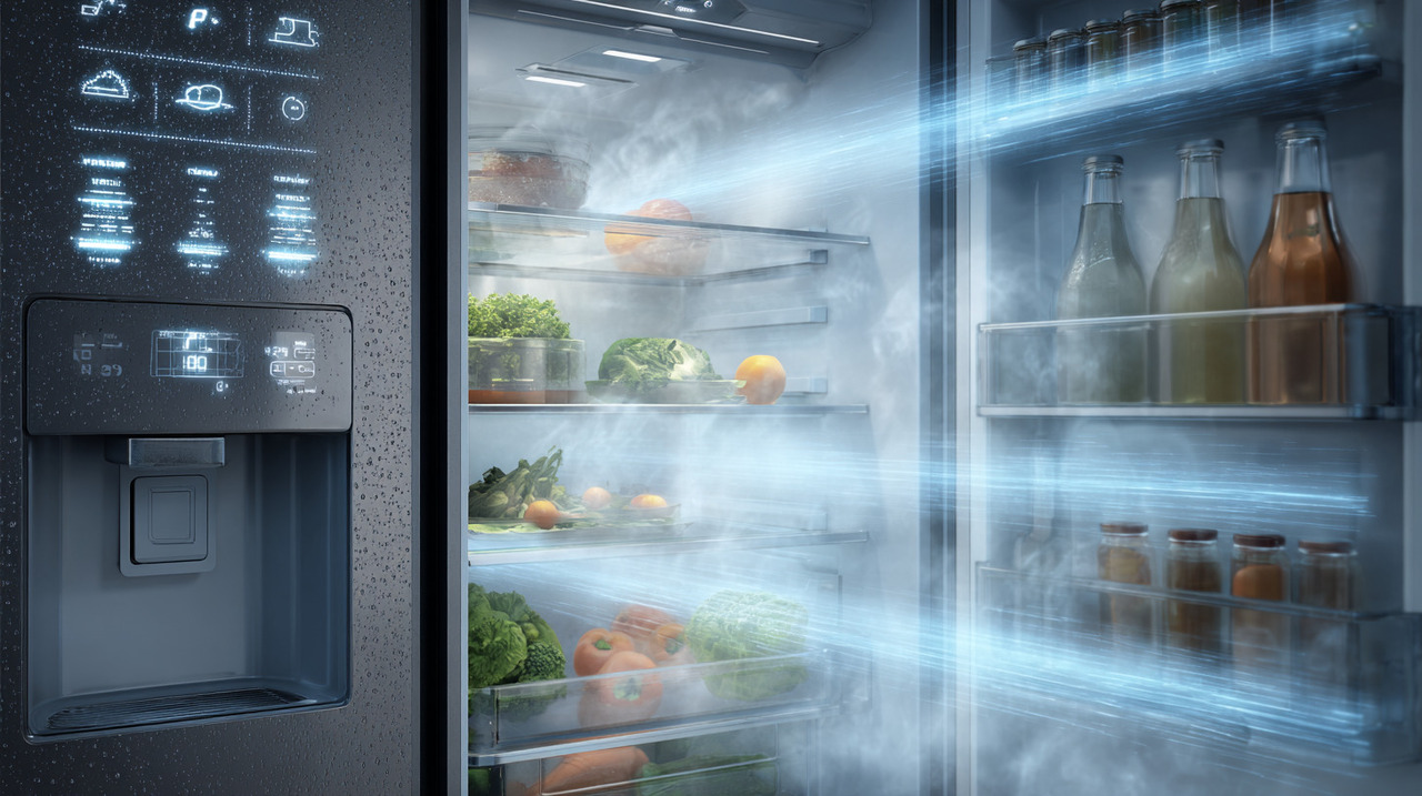 A frieza extra na parte traseira da geladeira é em grande parte atribuída ao design do sistema de refrigeração