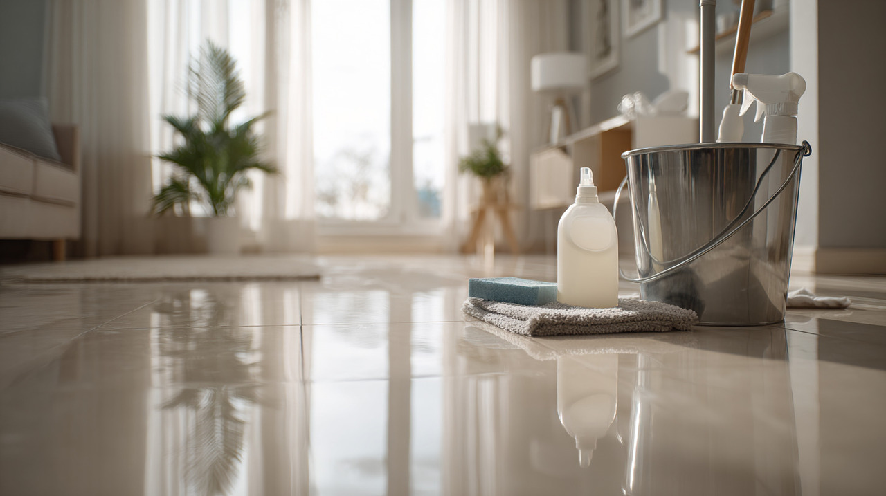 A regra geral indica que o piso deve ser lavado pelo menos uma vez por semana com água e detergente adequado