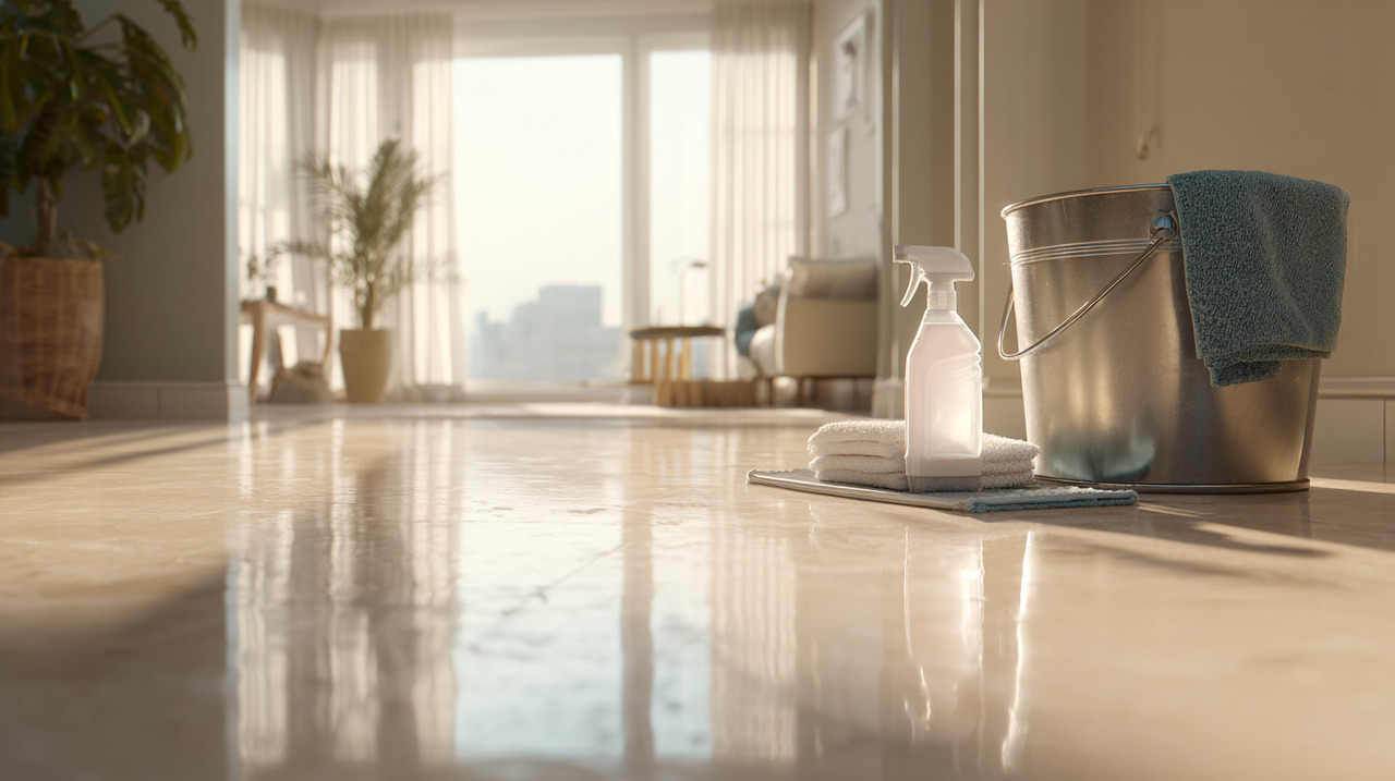 A regra geral indica que o piso deve ser lavado pelo menos uma vez por semana com água e detergente adequado