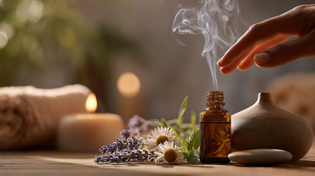 Dentre as opções mais empregadas na aromaterapia para alívio de dores de cabeça, lavanda, hortelã-pimenta e camomila figuram entre os mais procurados