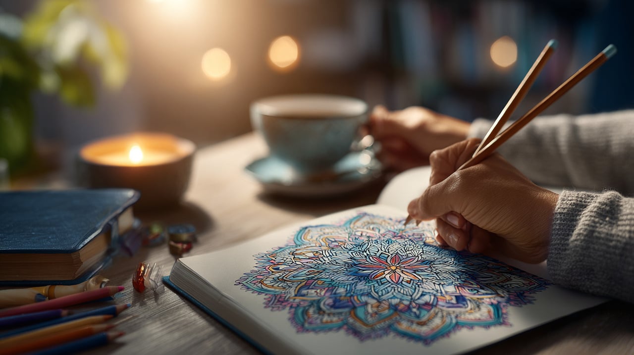A prática de desenhar ou colorir mandalas oferece mais do que apenas um passatempo visual