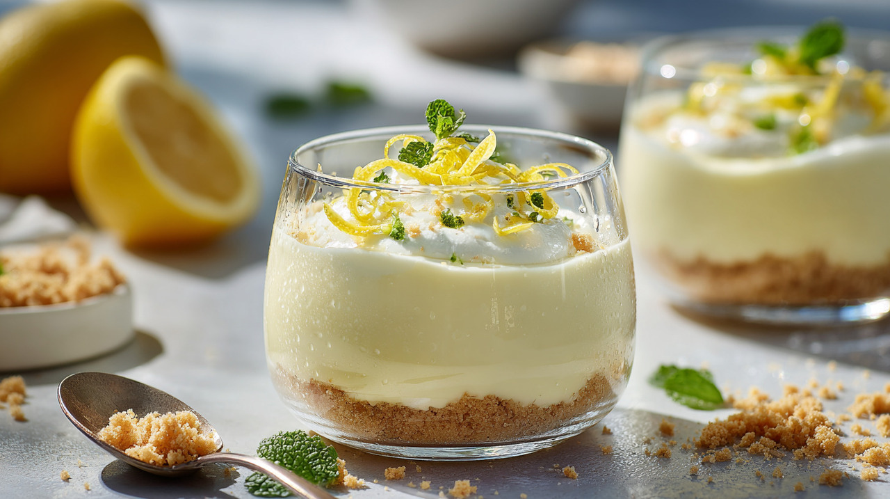 São poucos componentes, mas eficazes: biscoitos de baunilha sem glúten formam a base, enquanto o limão e o leite condensado criam uma textura firme