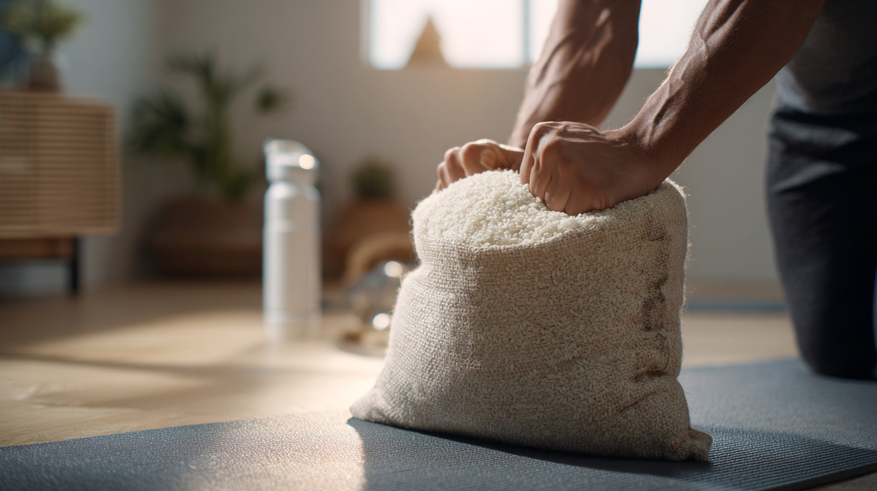A adaptação dos movimentos tradicionais do treino de força é um dos principais pontos para uso do saco de arroz