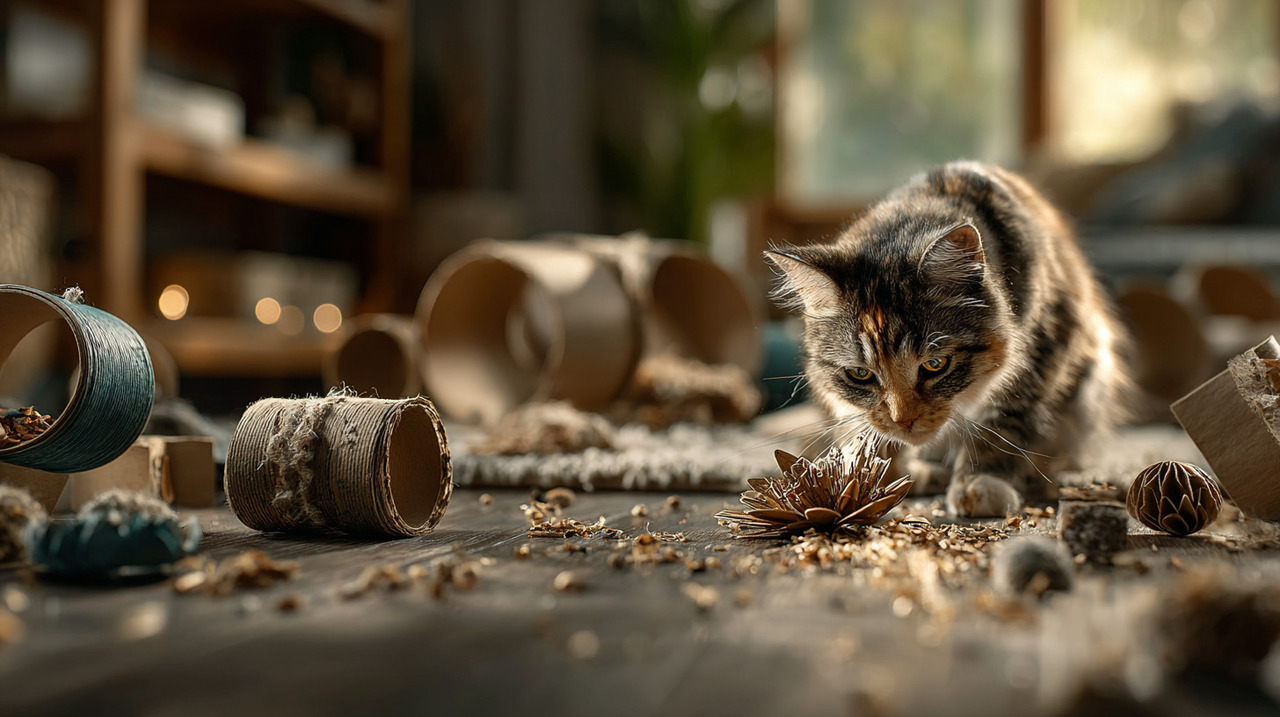 Para transformar rolos em brinquedos interativos, basta cortá-los em tiras a partir de uma das extremidades